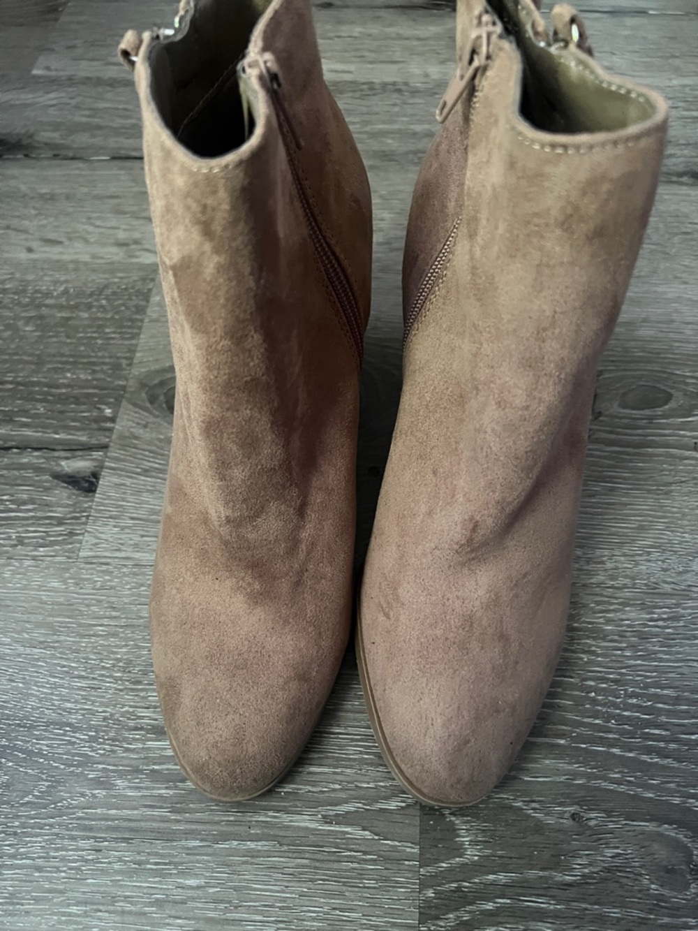 Forever 21 Taupe Suede Ankle Booties